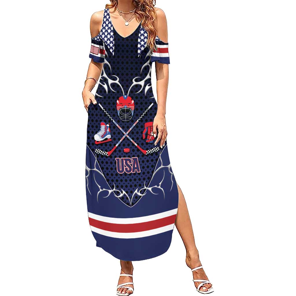 Custom USA Ice Hockey Summer Maxi Dress United Ice Power