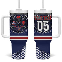Custom USA Ice Hockey Tumbler With Handle United Ice Power