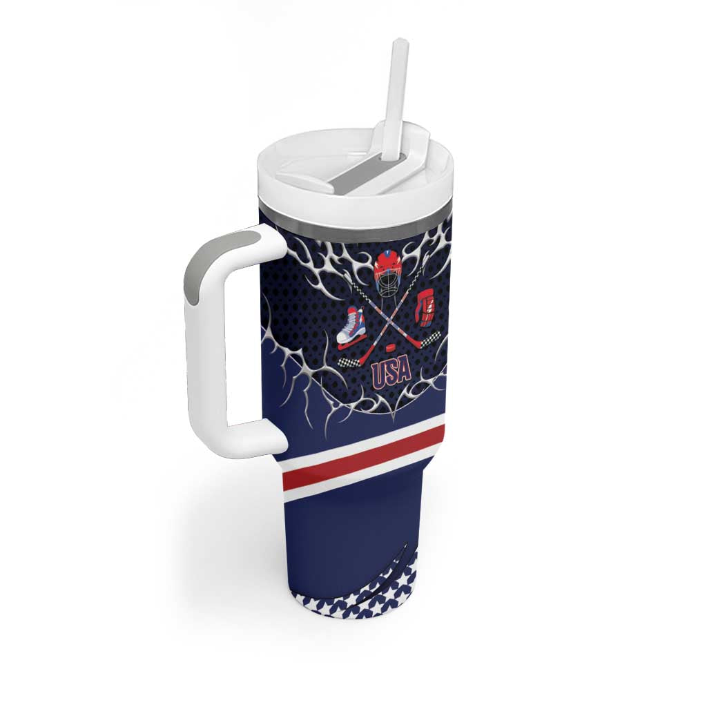 Custom USA Ice Hockey Tumbler With Handle United Ice Power