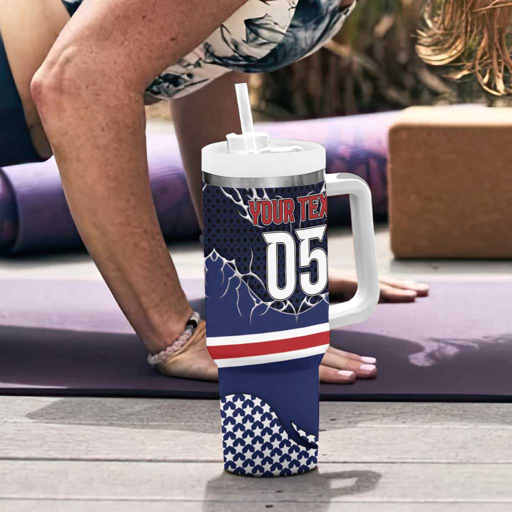 Custom USA Ice Hockey Tumbler With Handle United Ice Power