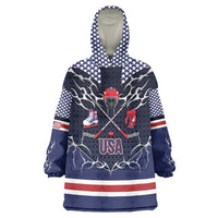 Custom USA Ice Hockey Wearable Blanket Hoodie United Ice Power