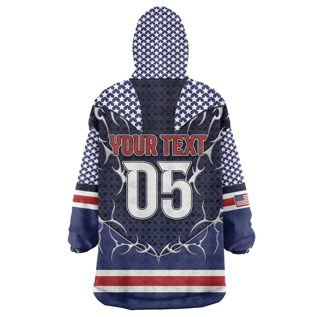 Custom USA Ice Hockey Wearable Blanket Hoodie United Ice Power