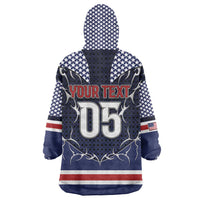 Custom USA Ice Hockey Wearable Blanket Hoodie United Ice Power