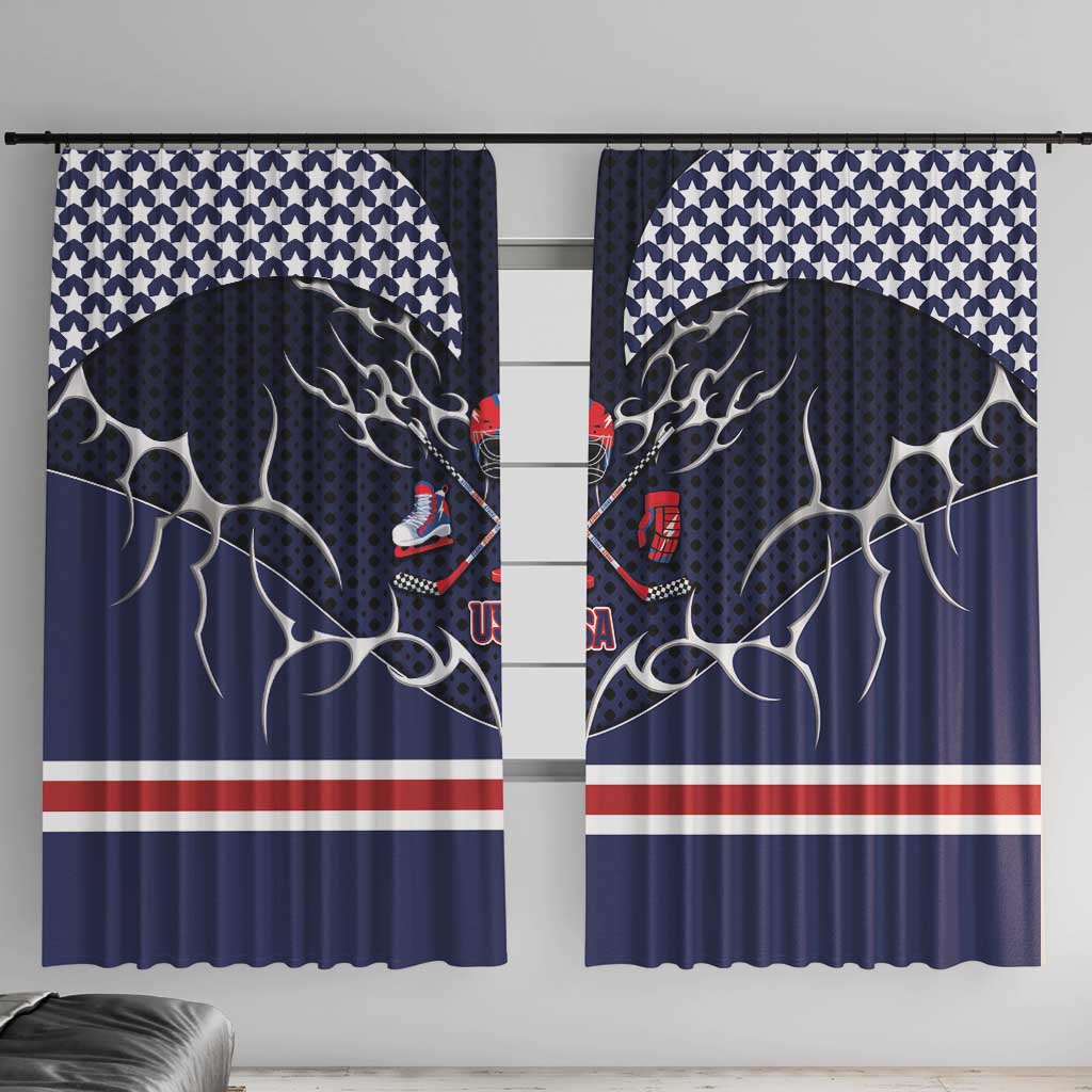 USA Ice Hockey Window Curtain United Ice Power