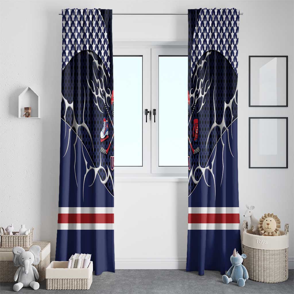 USA Ice Hockey Window Curtain United Ice Power