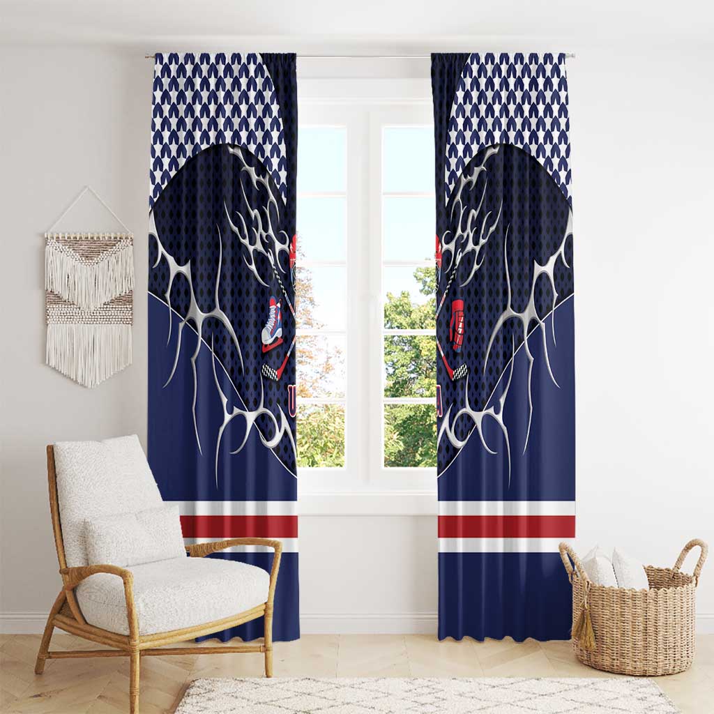 USA Ice Hockey Window Curtain United Ice Power