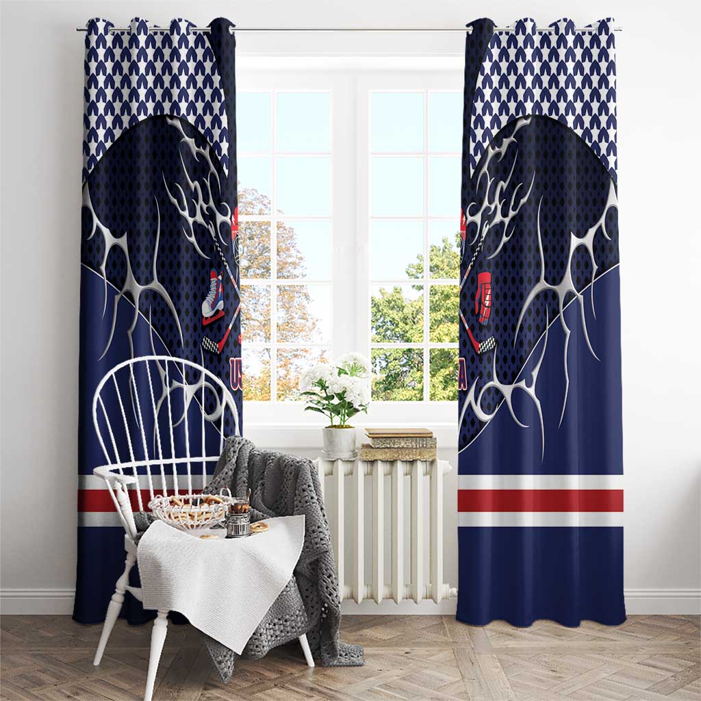 USA Ice Hockey Window Curtain United Ice Power