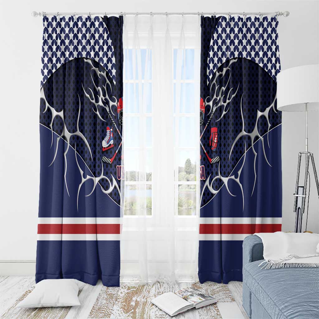 USA Ice Hockey Window Curtain United Ice Power