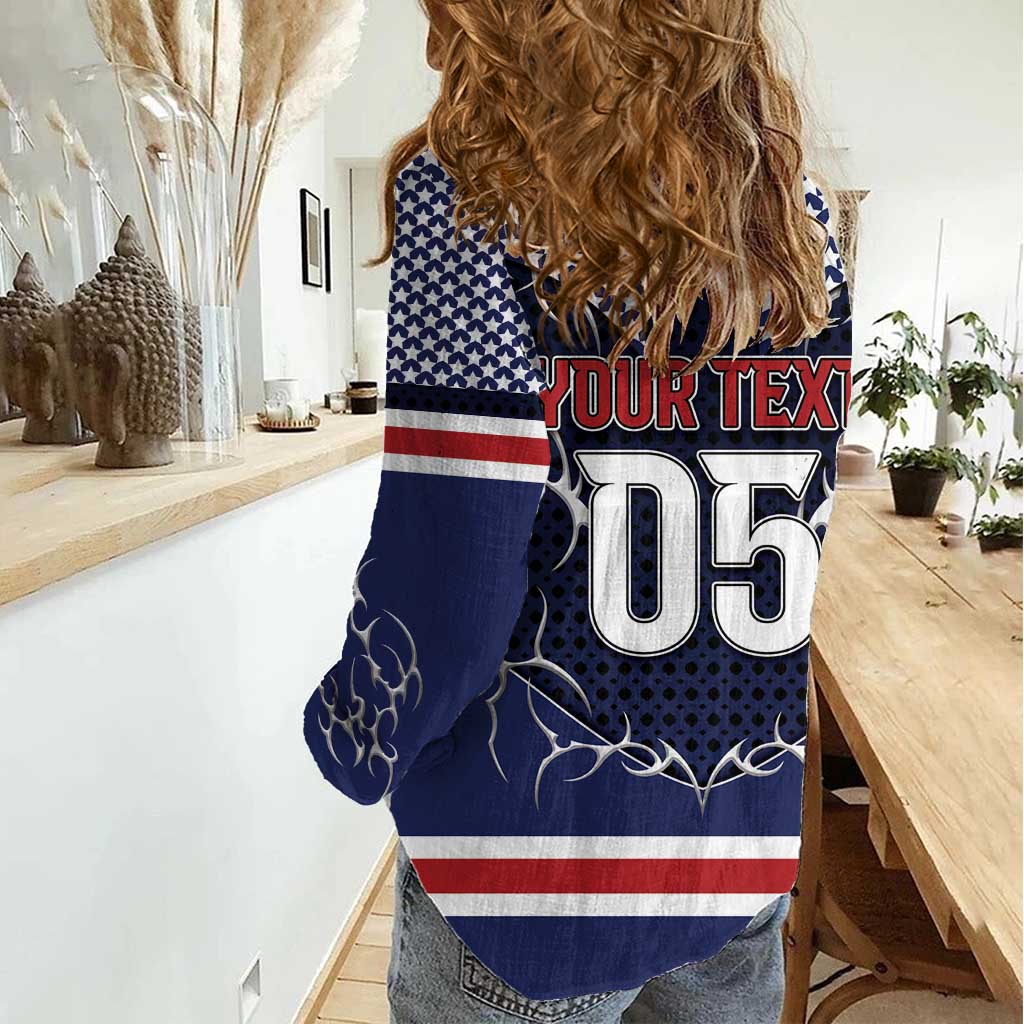 Custom USA Ice Hockey Women Casual Shirt United Ice Power
