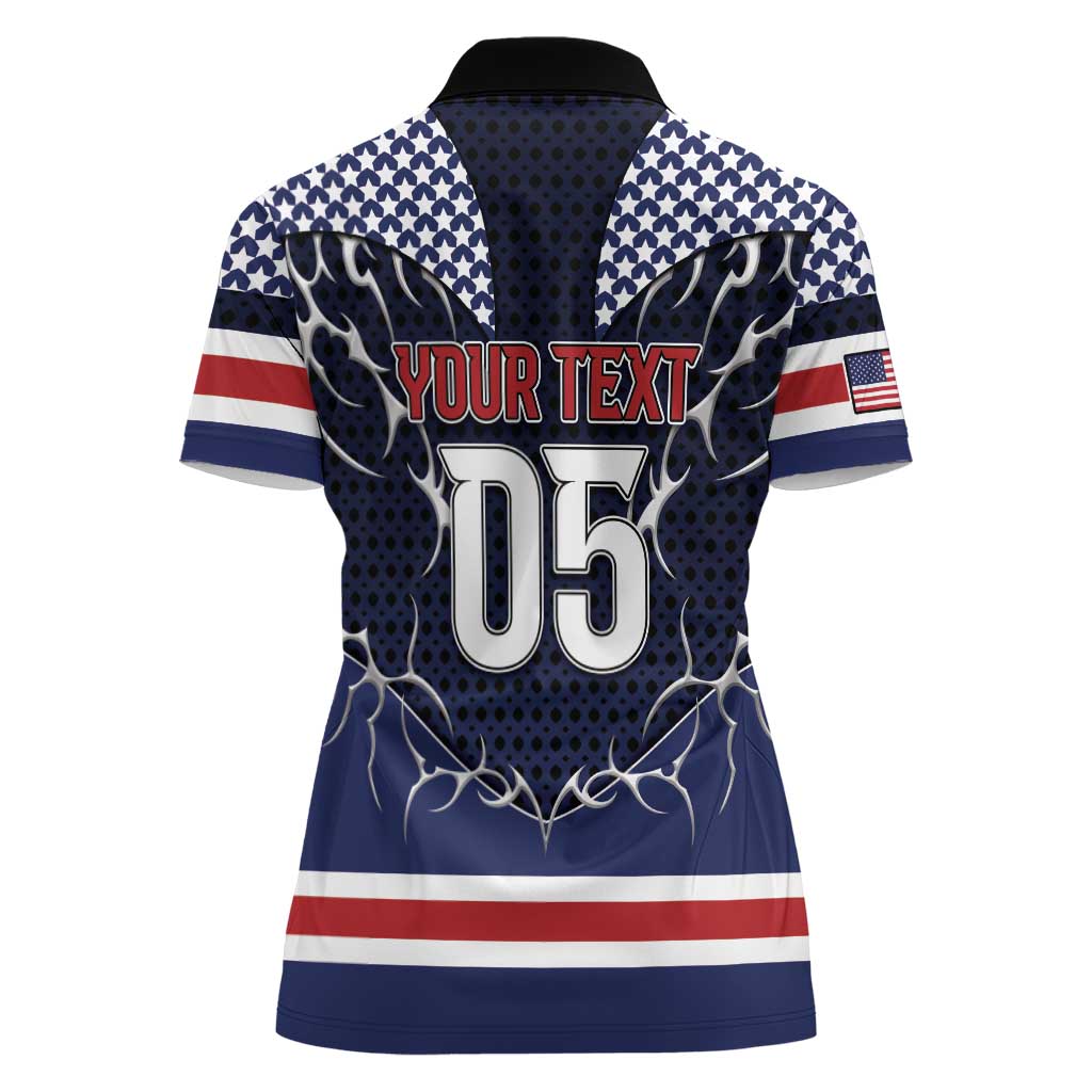 Custom USA Ice Hockey Women Polo Shirt United Ice Power
