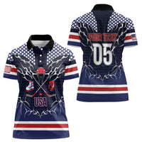 Custom USA Ice Hockey Women Polo Shirt United Ice Power