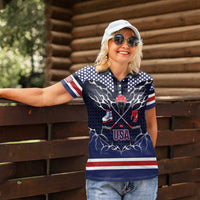 Custom USA Ice Hockey Women Polo Shirt United Ice Power
