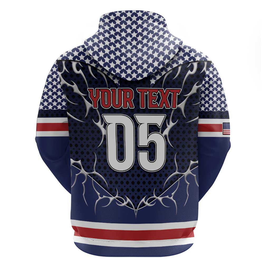 Custom USA Ice Hockey Zip Hoodie United Ice Power