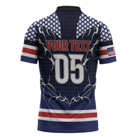 Custom USA Ice Hockey Zipper Polo Shirt United Ice Power
