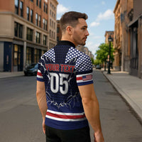 Custom USA Ice Hockey Zipper Polo Shirt United Ice Power