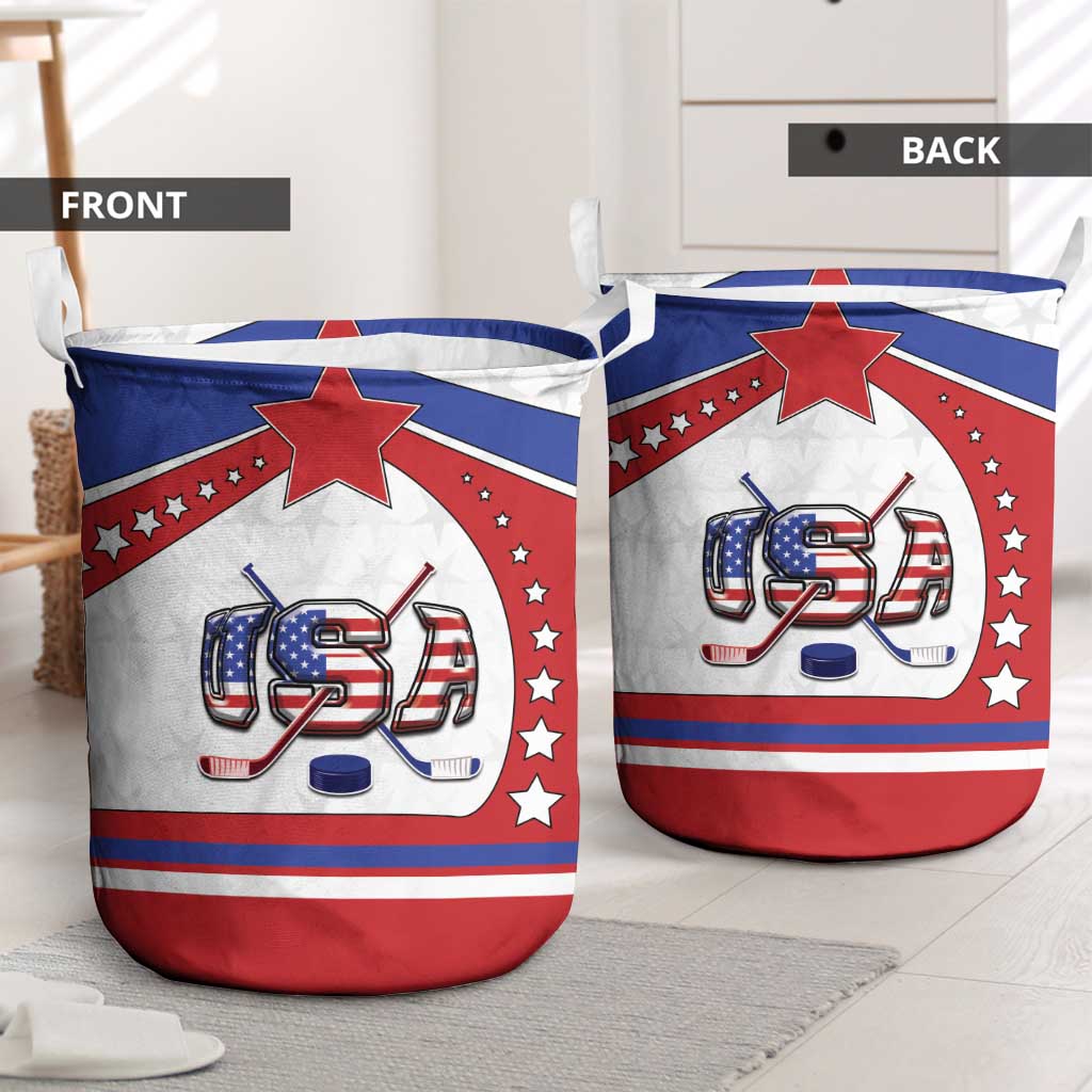 USA Ice Hockey Laundry Basket Stars And Stripes