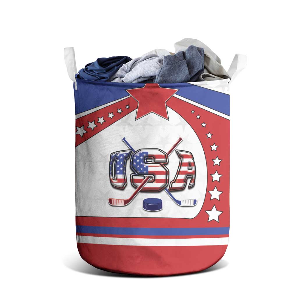 USA Ice Hockey Laundry Basket Stars And Stripes