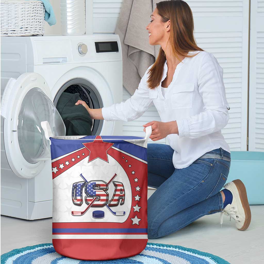 USA Ice Hockey Laundry Basket Stars And Stripes