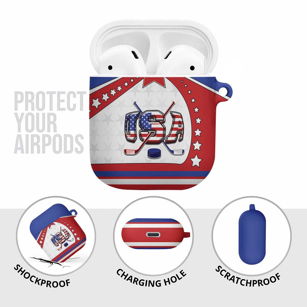 USA Ice Hockey AirPods Case Stars And Stripes