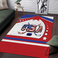 USA Ice Hockey Area Rug Stars And Stripes