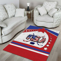 USA Ice Hockey Area Rug Stars And Stripes