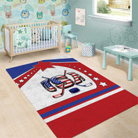USA Ice Hockey Area Rug Stars And Stripes