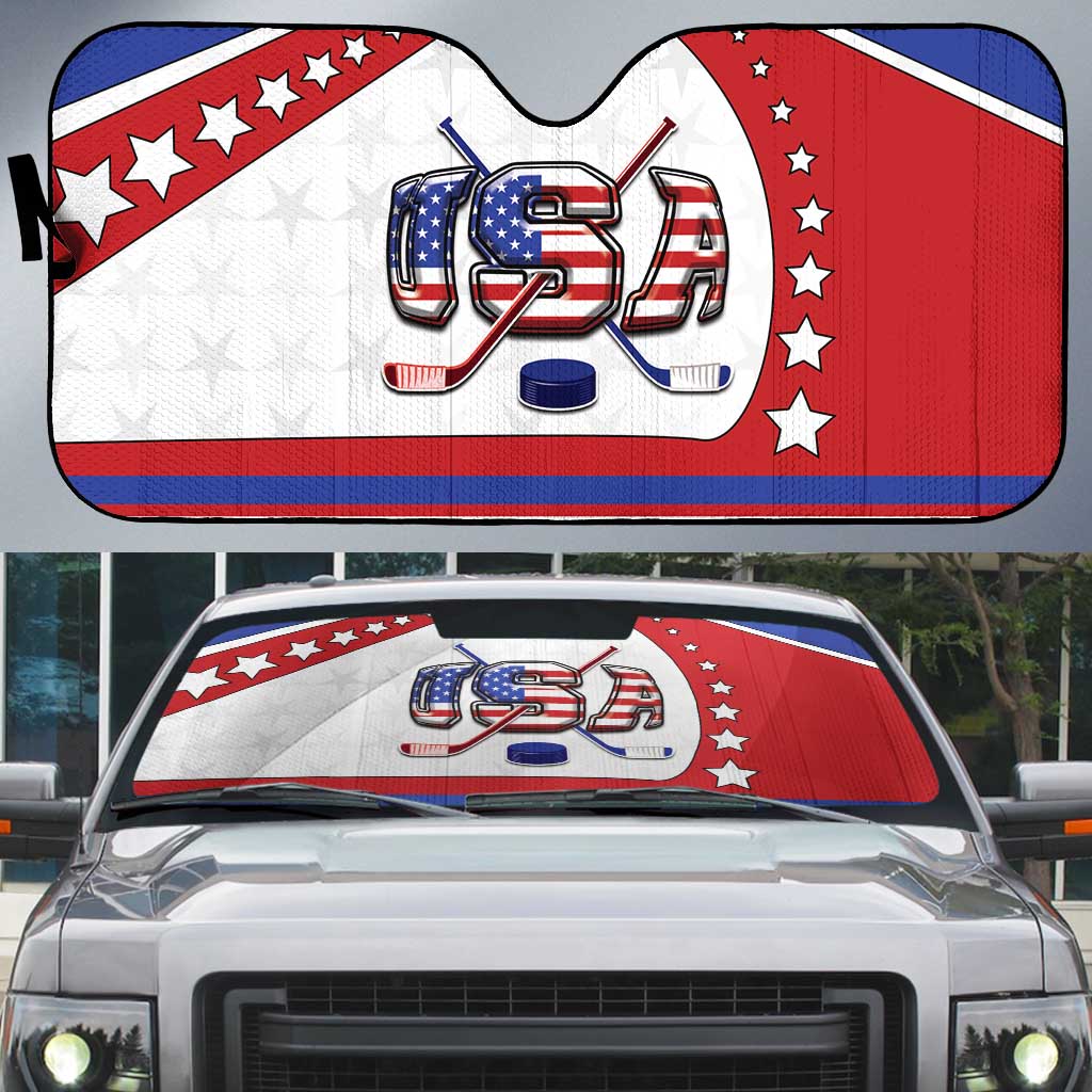 USA Ice Hockey Auto Sun Shade Stars And Stripes
