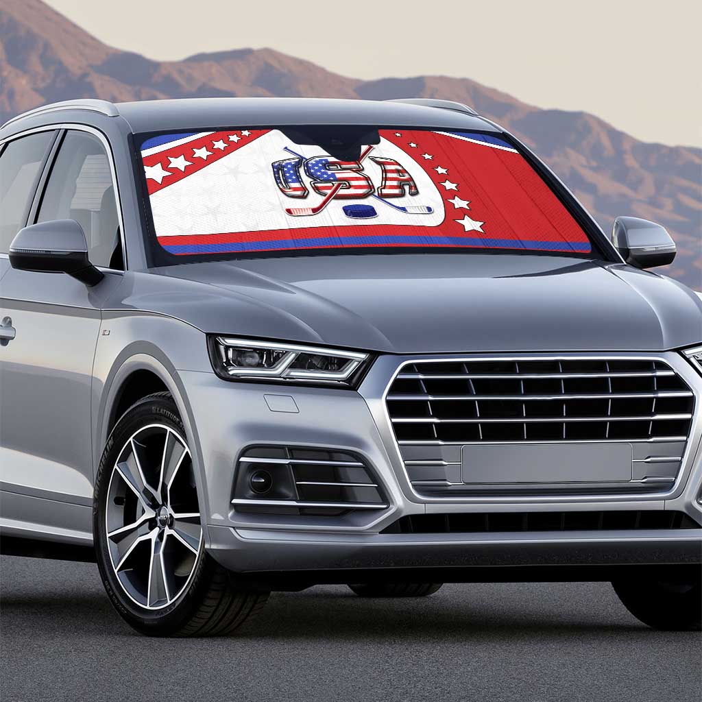 USA Ice Hockey Auto Sun Shade Stars And Stripes
