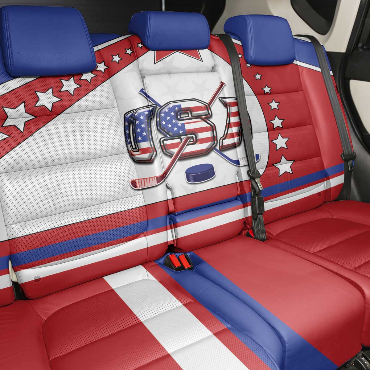 USA Ice Hockey Back Car Seat Cover Stars And Stripes
