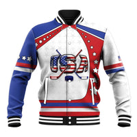 Custom USA Ice Hockey Baseball Jacket Stars And Stripes