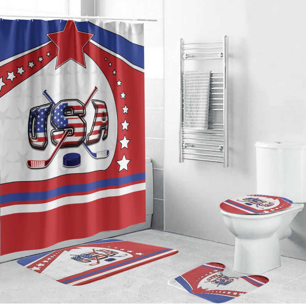 USA Ice Hockey Bathroom Set Stars And Stripes