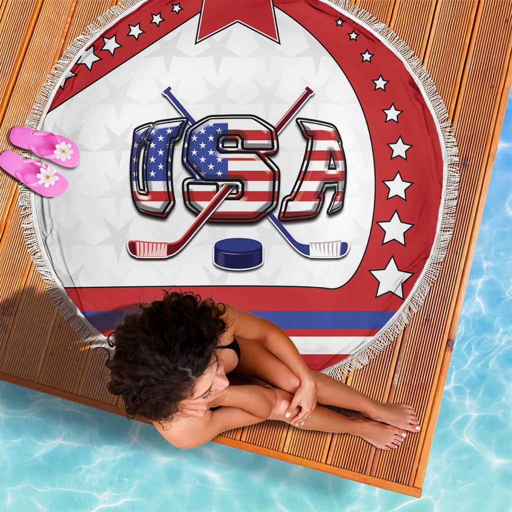 USA Ice Hockey Beach Blanket Stars And Stripes