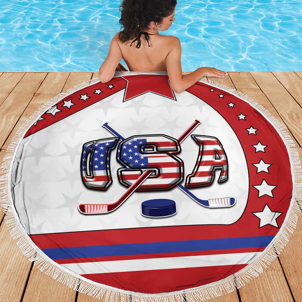 USA Ice Hockey Beach Blanket Stars And Stripes