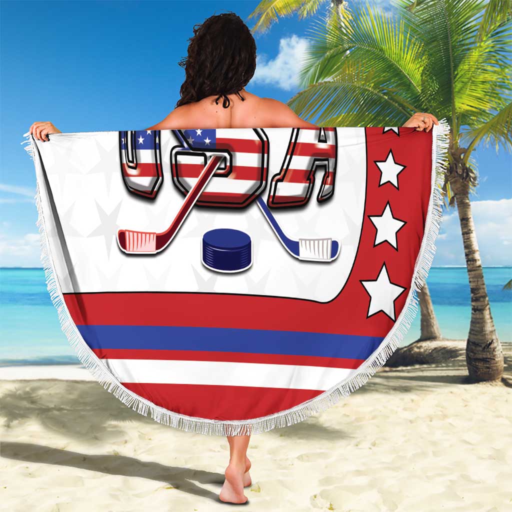 USA Ice Hockey Beach Blanket Stars And Stripes