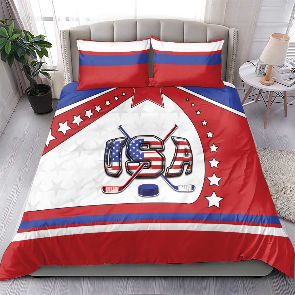 USA Ice Hockey Bedding Set Stars And Stripes