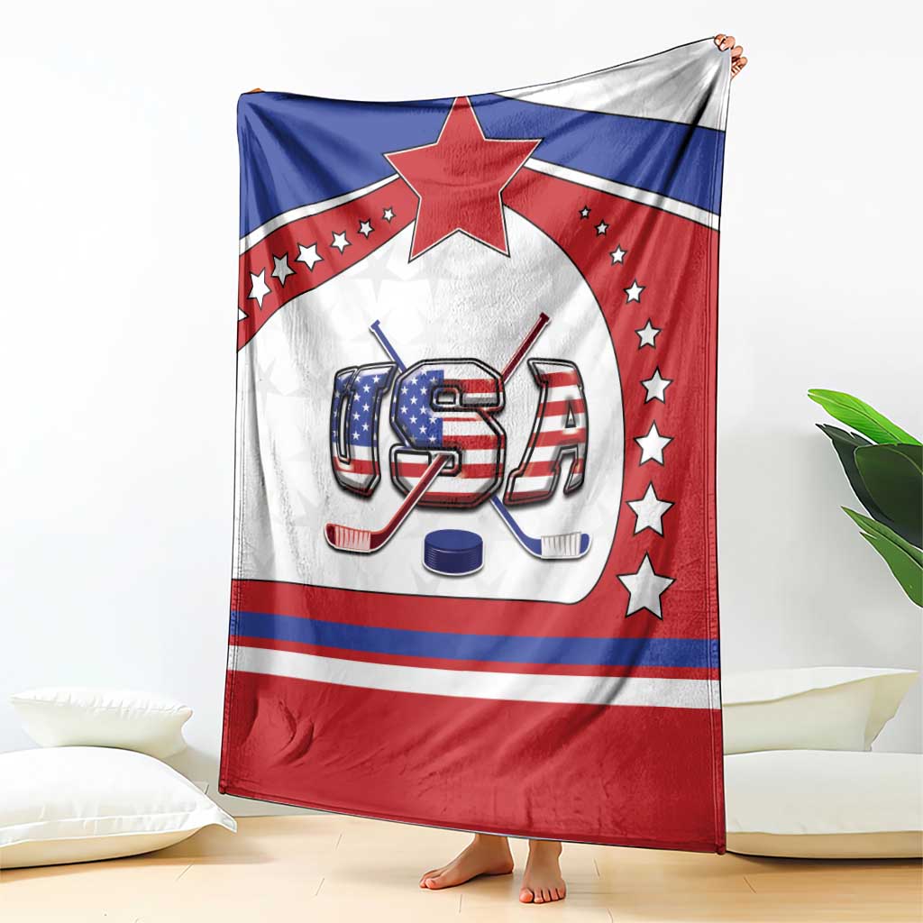 USA Ice Hockey Blanket Stars And Stripes