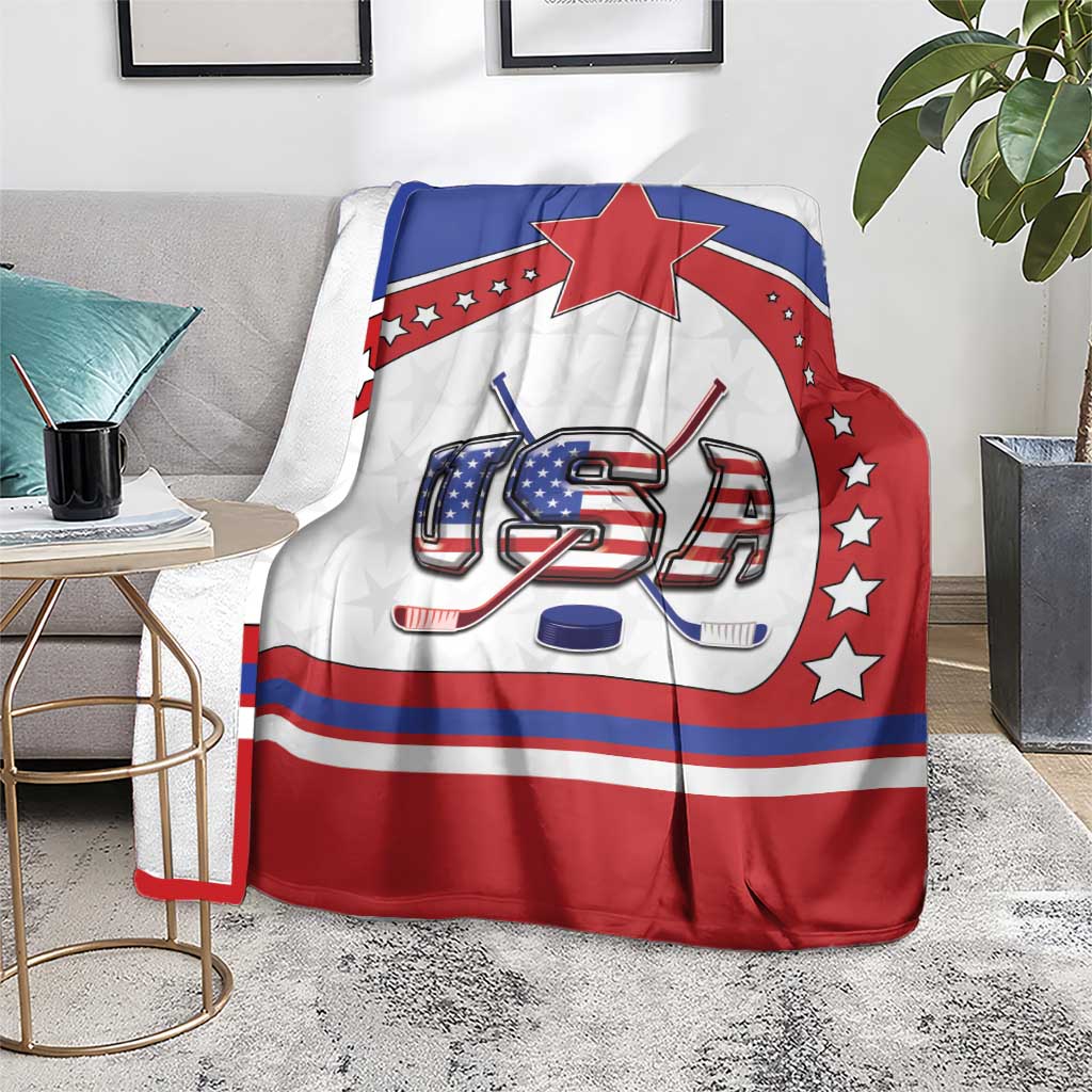 USA Ice Hockey Blanket Stars And Stripes