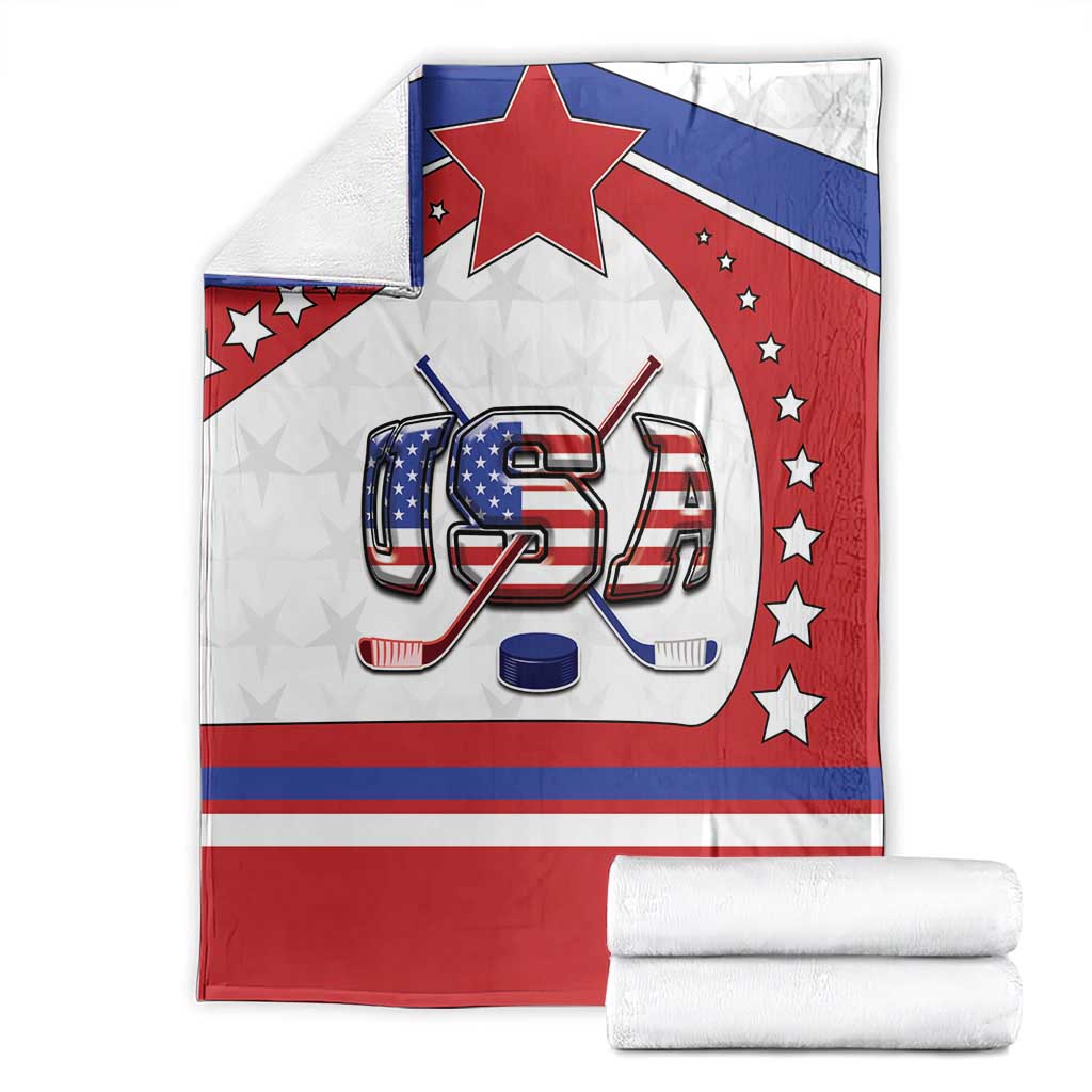 USA Ice Hockey Blanket Stars And Stripes