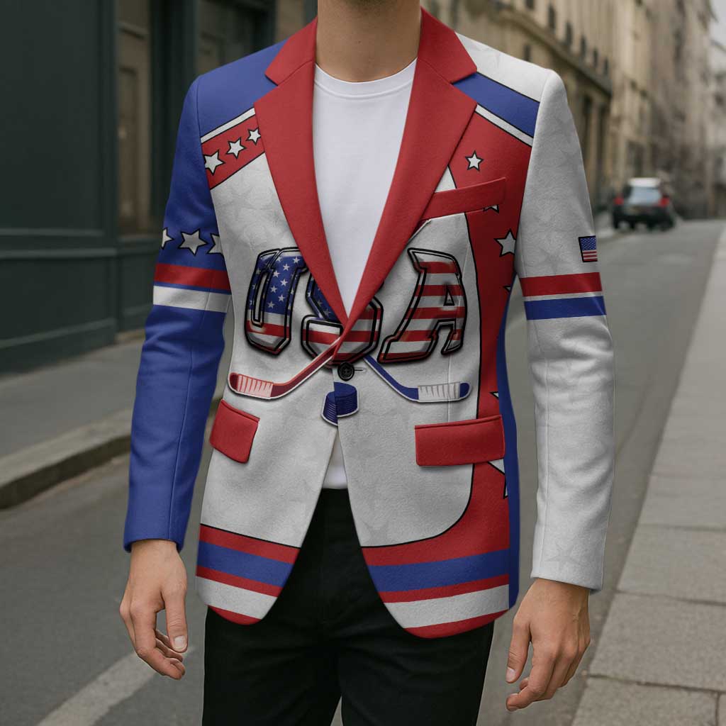 Custom USA Ice Hockey Blazer Stars And Stripes