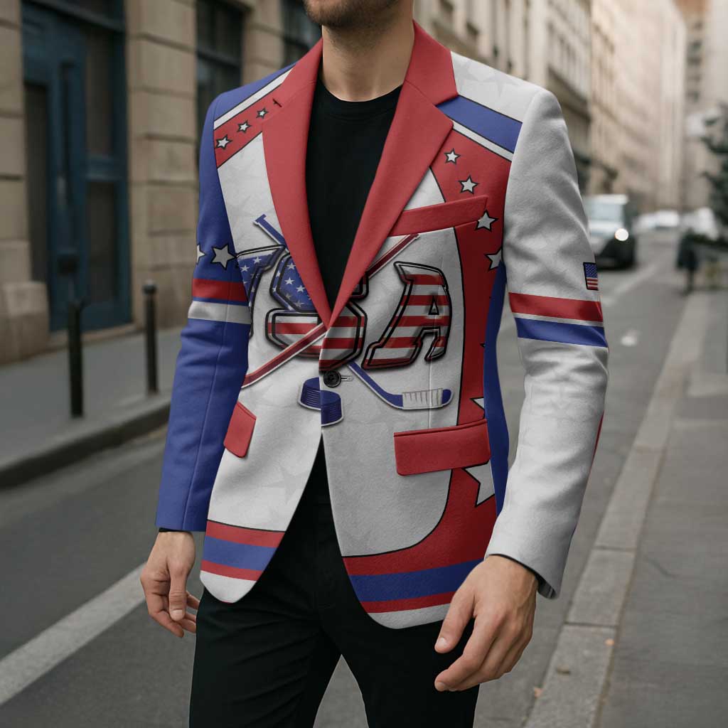 Custom USA Ice Hockey Blazer Stars And Stripes