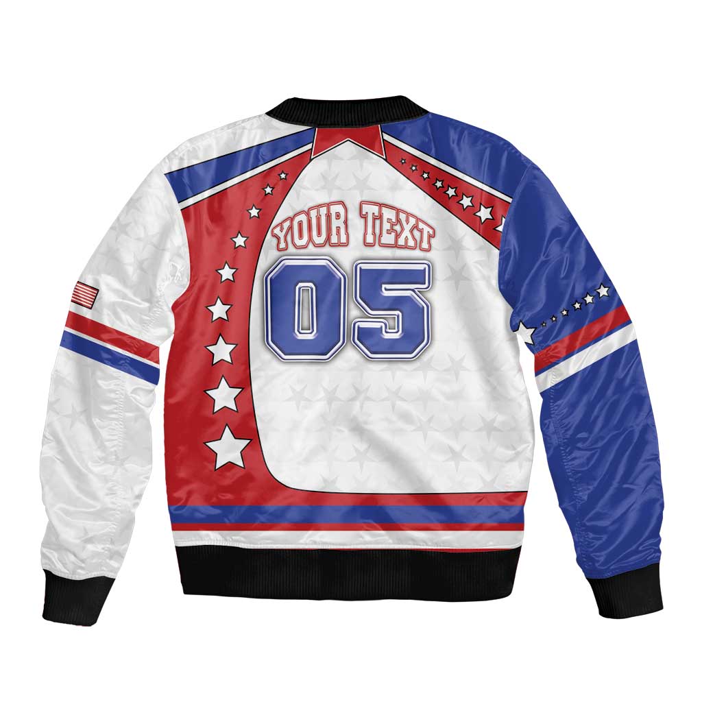 Custom USA Ice Hockey Bomber Jacket Stars And Stripes