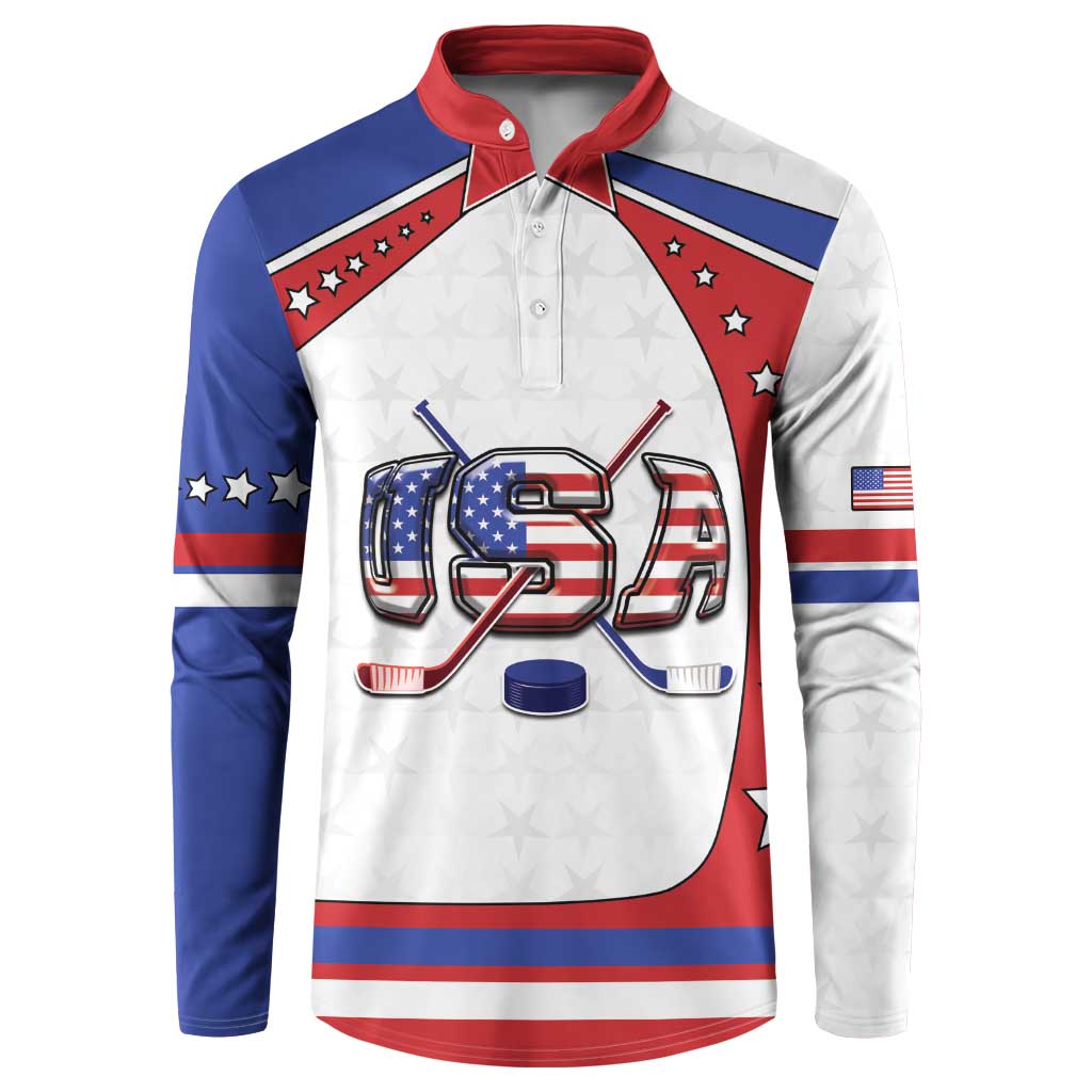 Custom USA Ice Hockey Button Sweatshirt Stars And Stripes