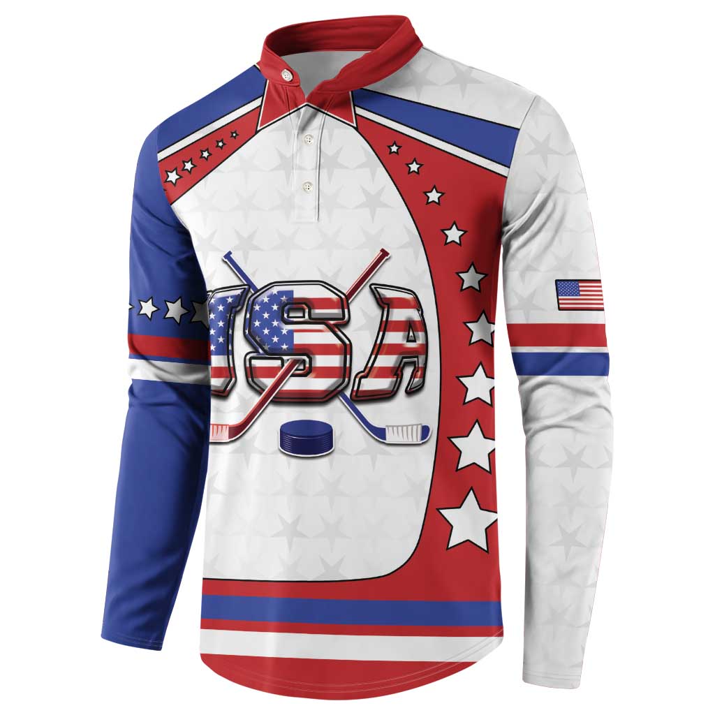 Custom USA Ice Hockey Button Sweatshirt Stars And Stripes