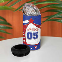 Custom USA Ice Hockey 4 in 1 Can Cooler Tumbler Stars And Stripes