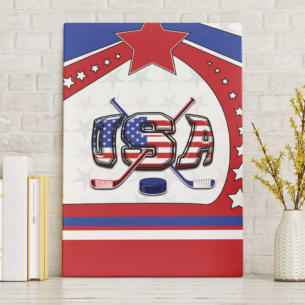 USA Ice Hockey Canvas Wall Art Stars And Stripes