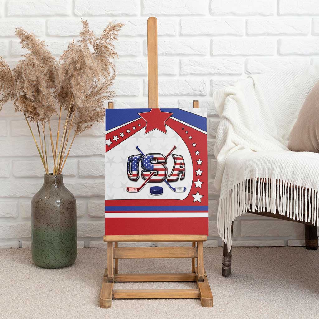 USA Ice Hockey Canvas Wall Art Stars And Stripes