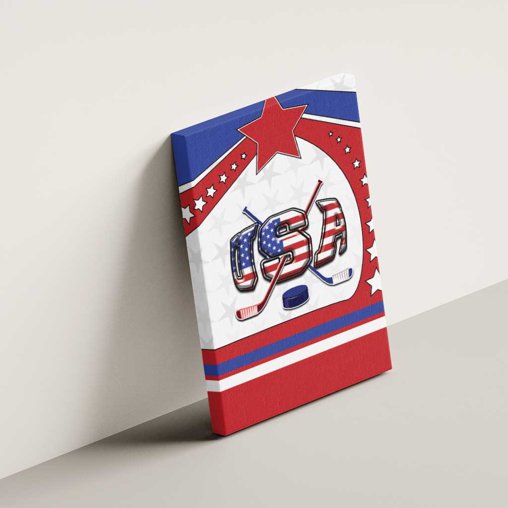USA Ice Hockey Canvas Wall Art Stars And Stripes