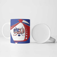Custom USA Ice Hockey Ceramic Mug Stars And Stripes