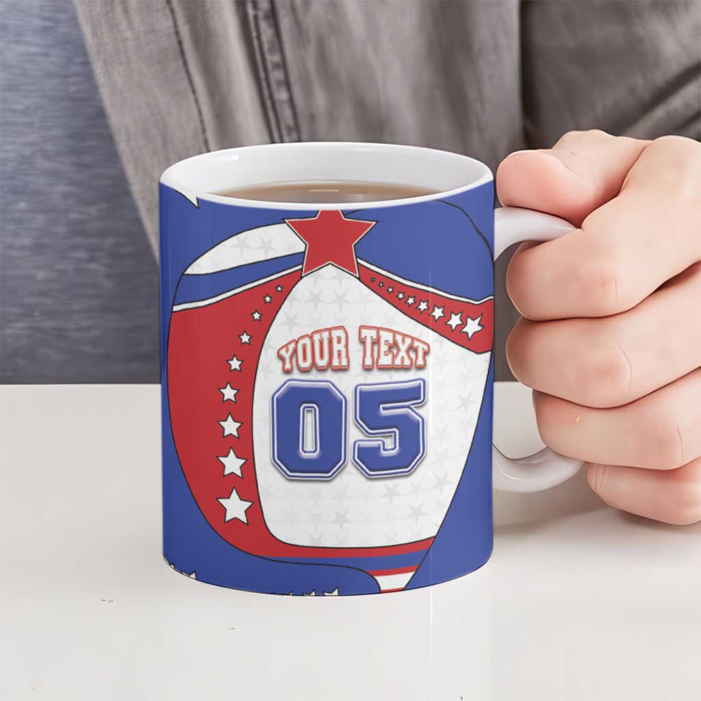 Custom USA Ice Hockey Ceramic Mug Stars And Stripes