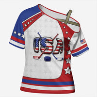 Custom USA Ice Hockey Cross Shoulder Shirt Stars And Stripes